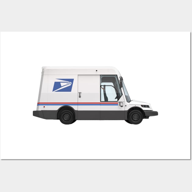 Postal Worker New Delivery Vehicle Wall Art by The Shirt Genie